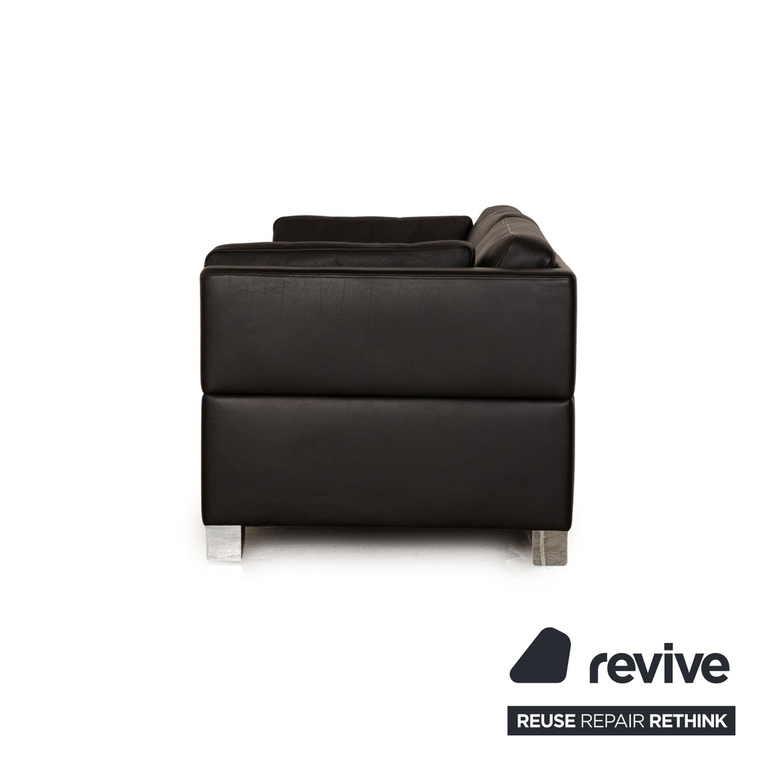 Brühl Carrée Leder Zweisitzer Schwarz Sofa Couch