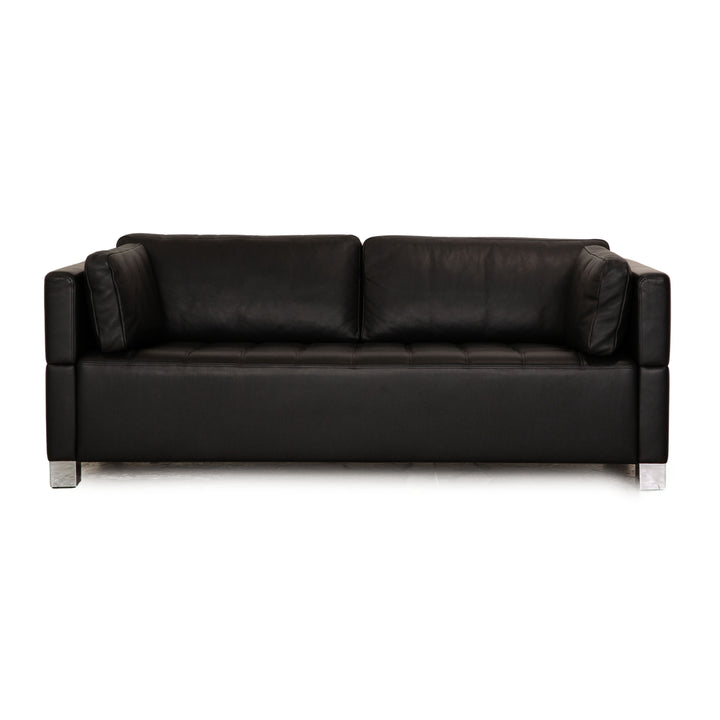 Brühl Carrée Leder Zweisitzer Schwarz Sofa Couch