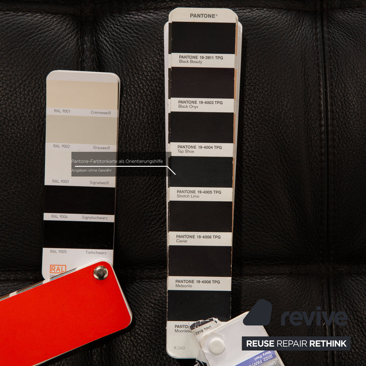 Brühl Carrée Leder Zweisitzer Schwarz Sofa Couch