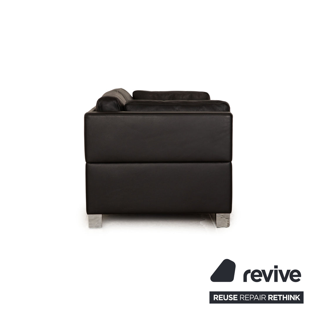 Brühl Carrée Leder Zweisitzer Schwarz Sofa Couch
