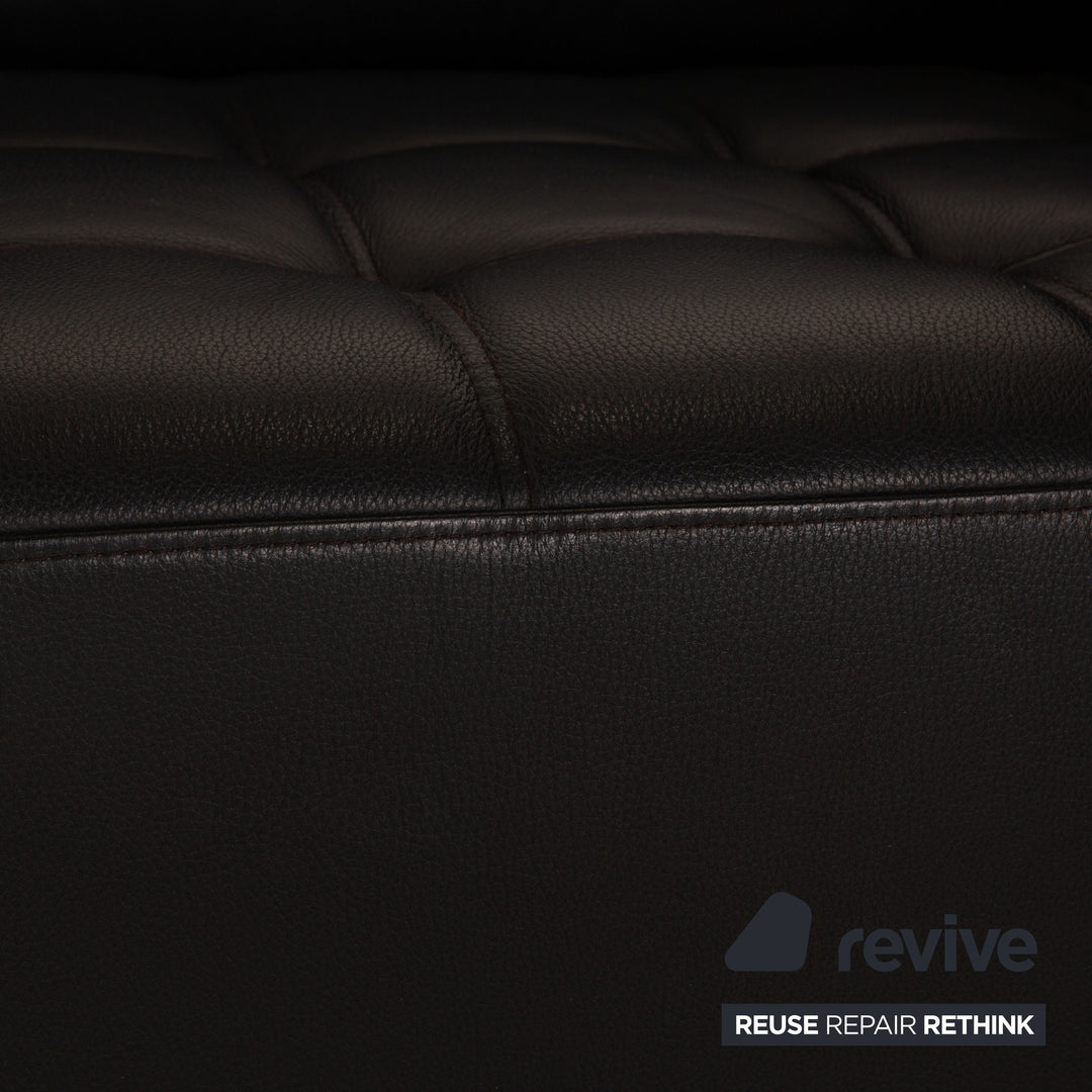 Brühl Carrée Leder Zweisitzer Schwarz Sofa Couch