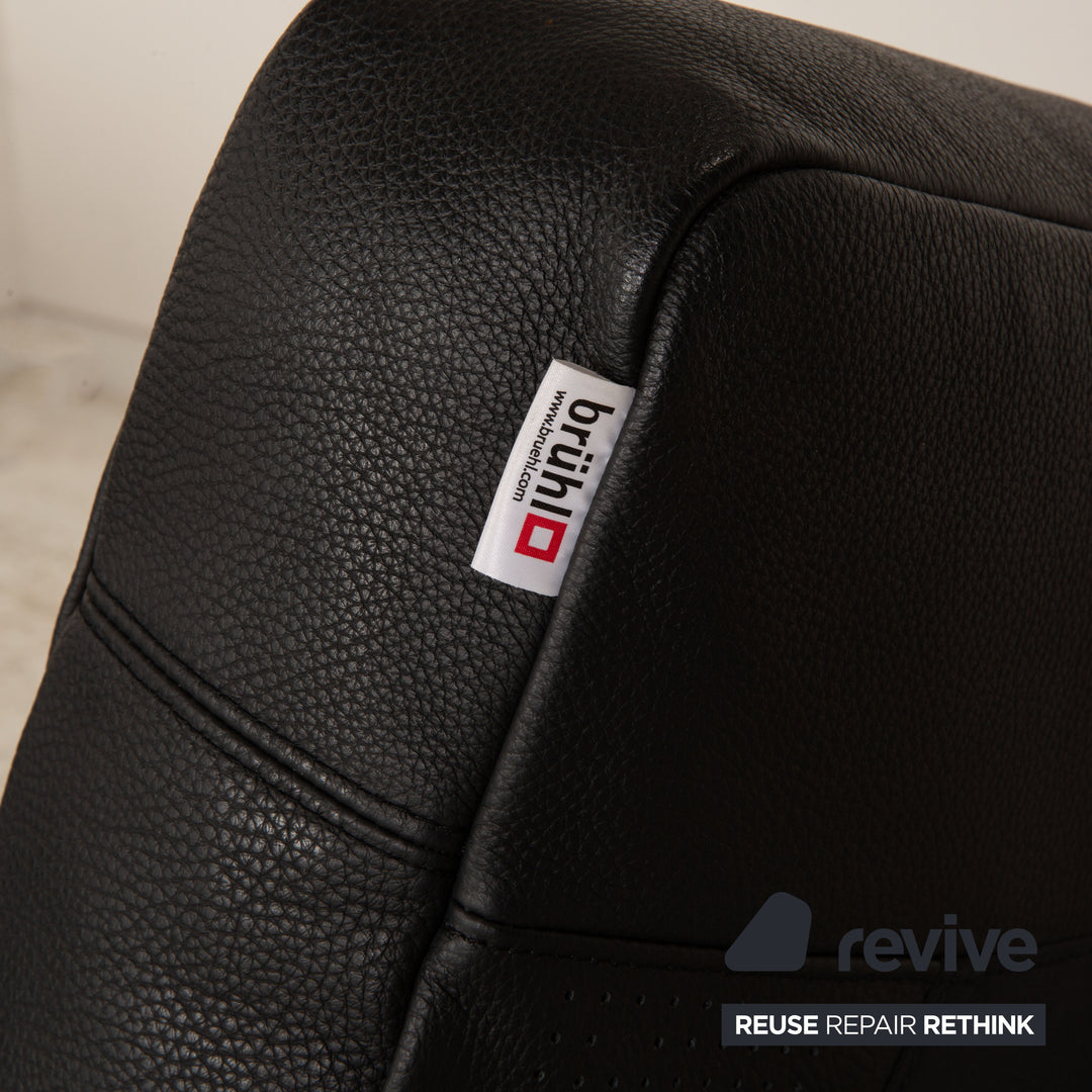 Brühl Carrée Leder Zweisitzer Schwarz Sofa Couch