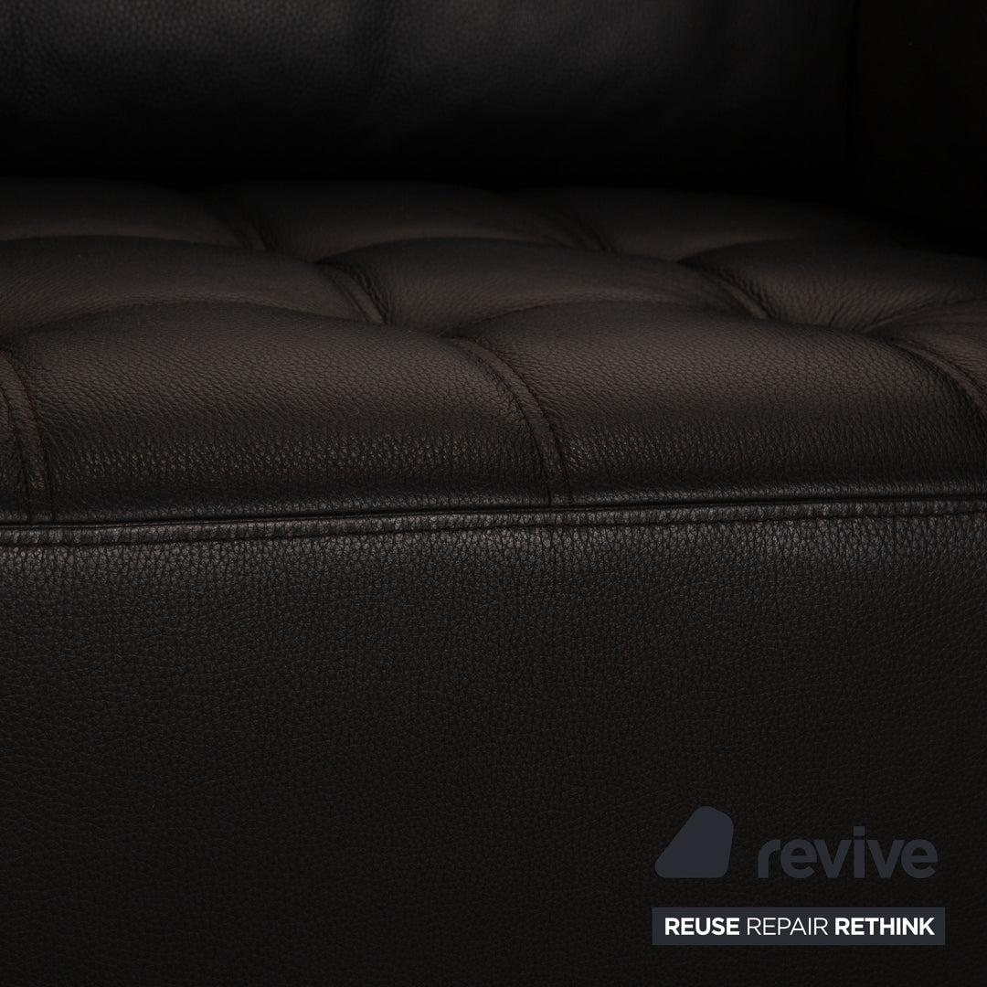 Brühl Carrée Leder Zweisitzer Schwarz Sofa Couch