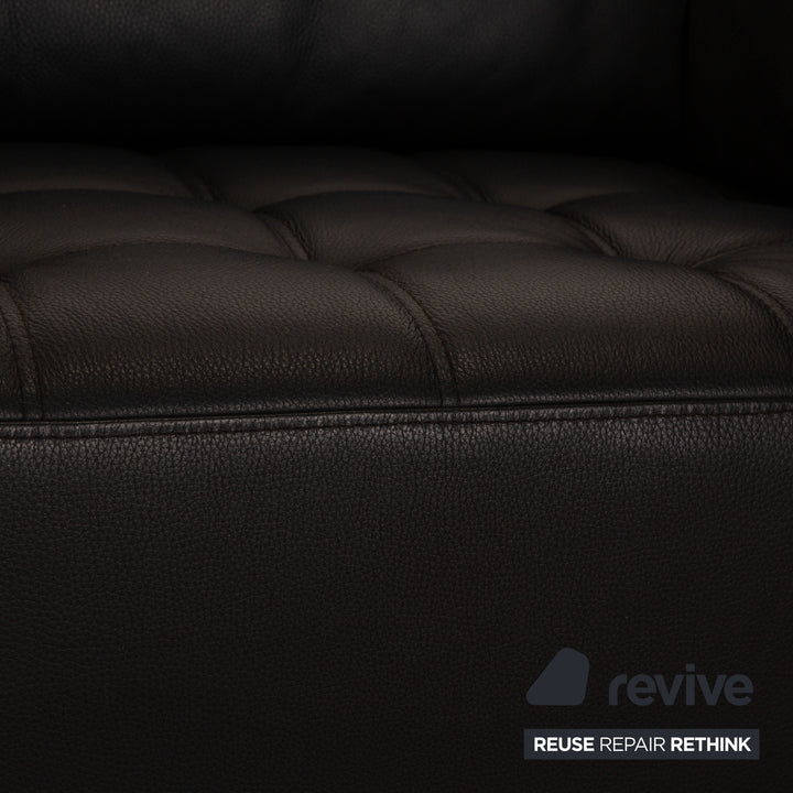 Brühl Carrée Leder Zweisitzer Schwarz Sofa Couch