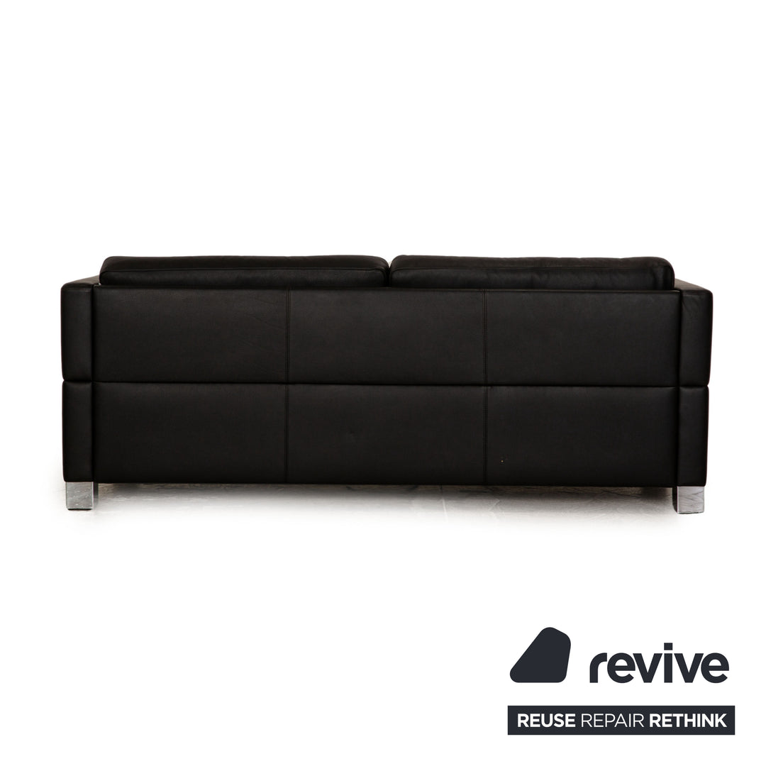 Brühl Carrée Leder Zweisitzer Schwarz Sofa Couch