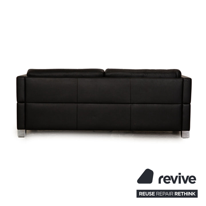 Brühl Carrée Leder Zweisitzer Schwarz Sofa Couch