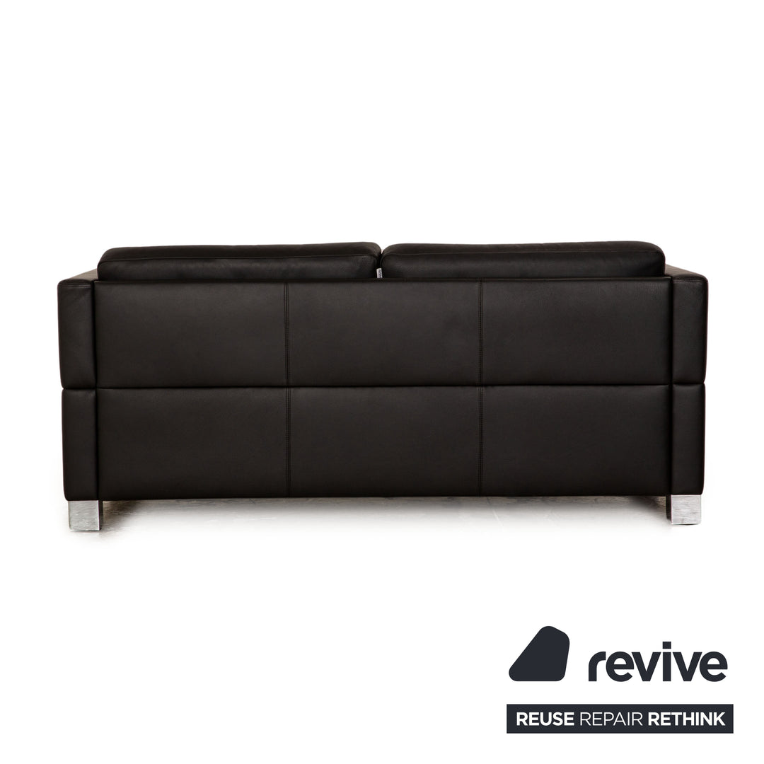 Brühl Carrée Leder Zweisitzer Schwarz Sofa Couch