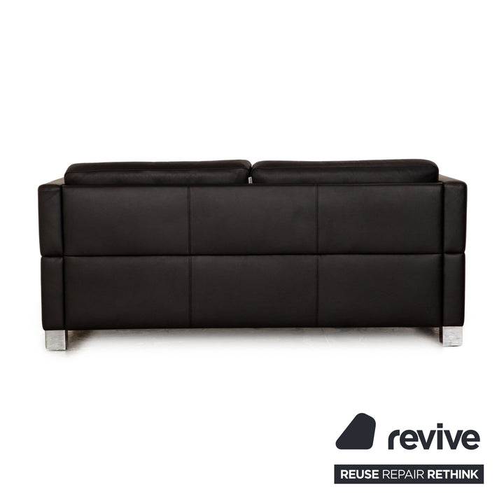 Brühl Carrée Leder Zweisitzer Schwarz Sofa Couch