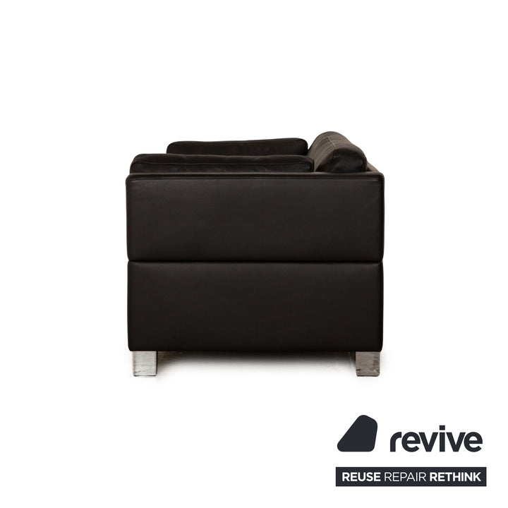 Brühl Carrée Leder Zweisitzer Schwarz Sofa Couch