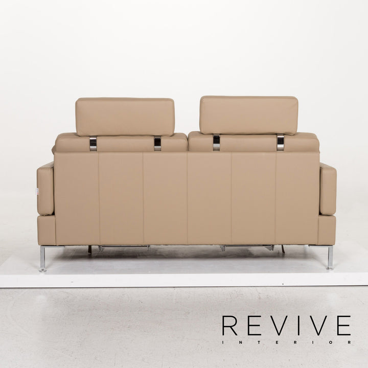 Brühl Collection Alba Leder Sofa Beige Zweisitzer Relaxfunktion Funktion Couch #13362