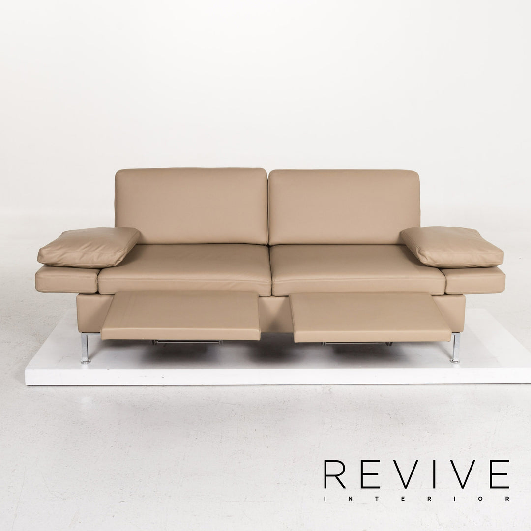 Brühl Collection Alba Leder Sofa Beige Zweisitzer Relaxfunktion Funktion Couch #13362