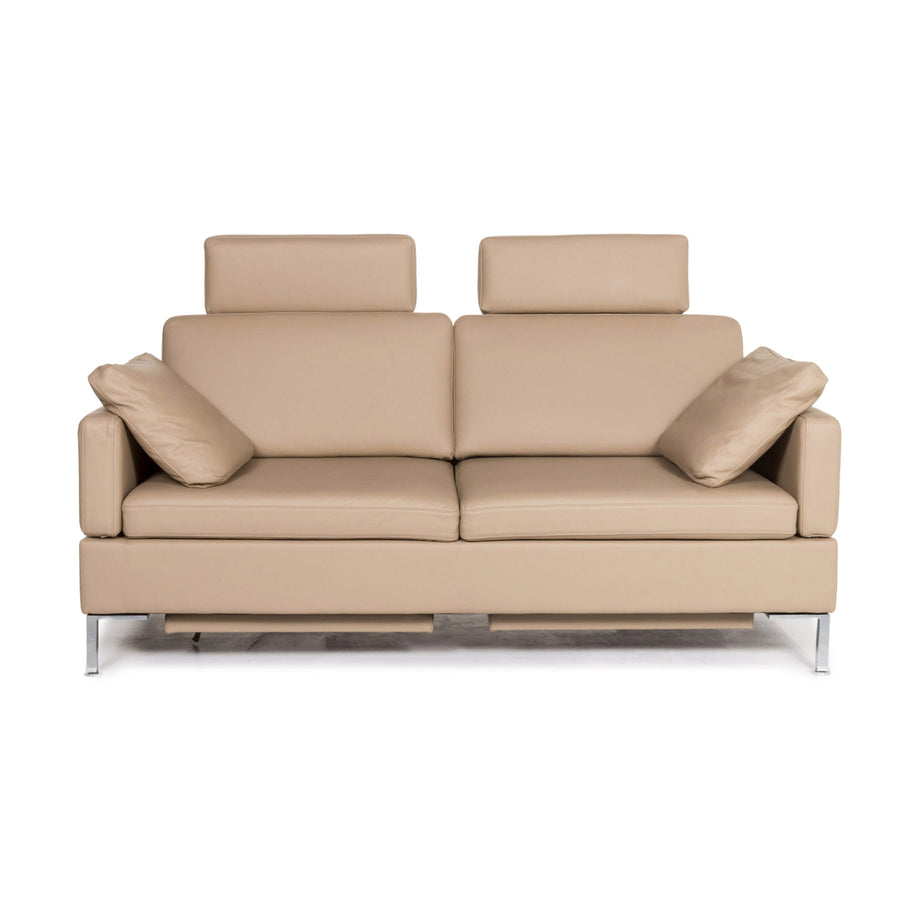 Brühl Collection Alba Leder Sofa Beige Zweisitzer Relaxfunktion Funktion Couch #13362
