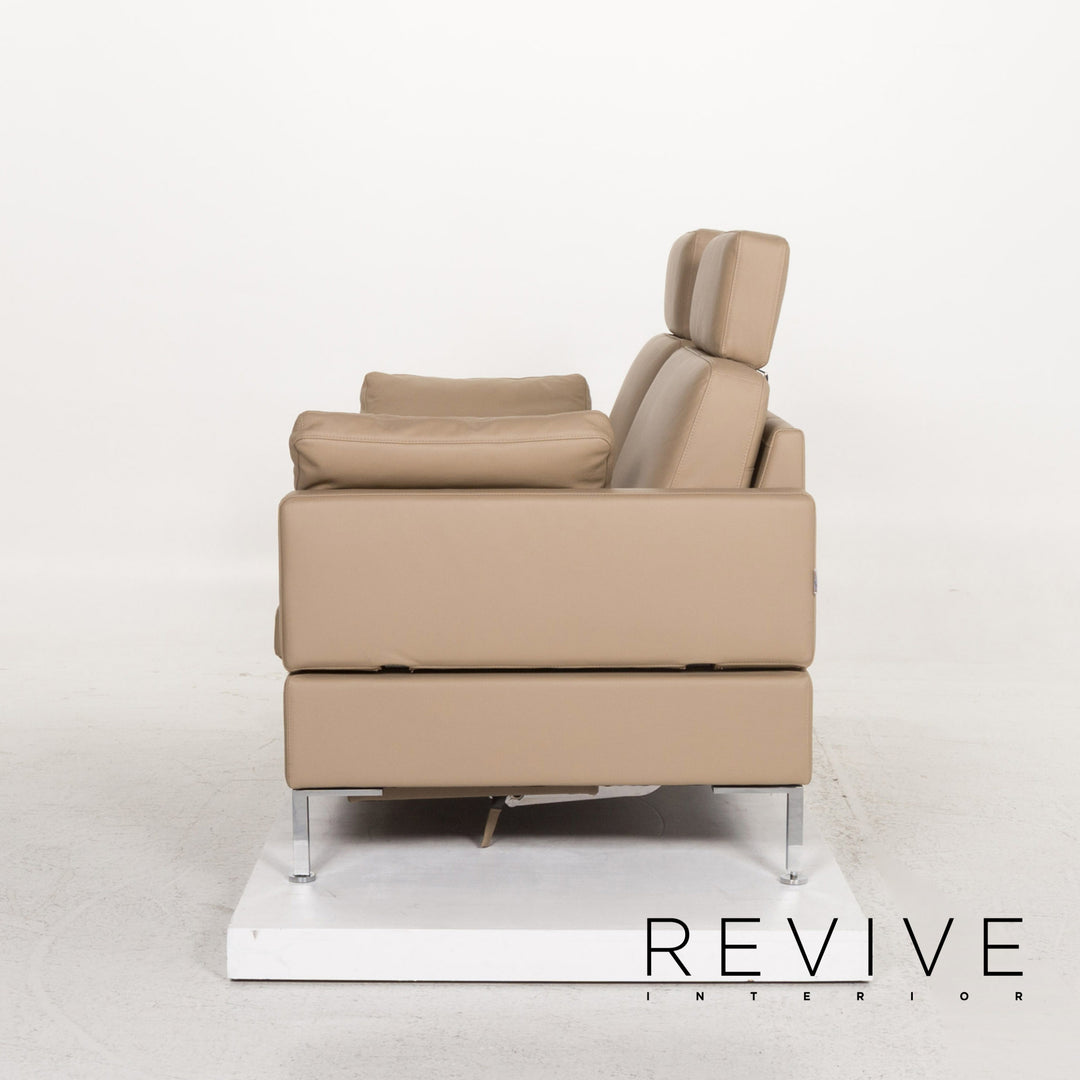 Brühl Collection Alba Leder Sofa Beige Zweisitzer Relaxfunktion Funktion Couch #13362