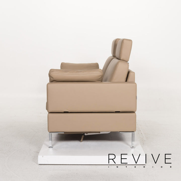 Brühl Collection Alba Leder Sofa Beige Zweisitzer Relaxfunktion Funktion Couch #13362