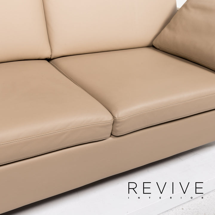 Brühl Collection Alba Leder Sofa Beige Zweisitzer Relaxfunktion Funktion Couch #13362