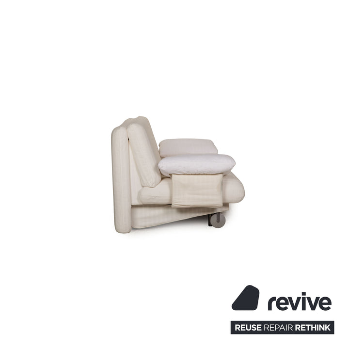 Brühl Collection Campus de Luxe Stoff Sofa Creme Zweisitzer Schlaffunktion