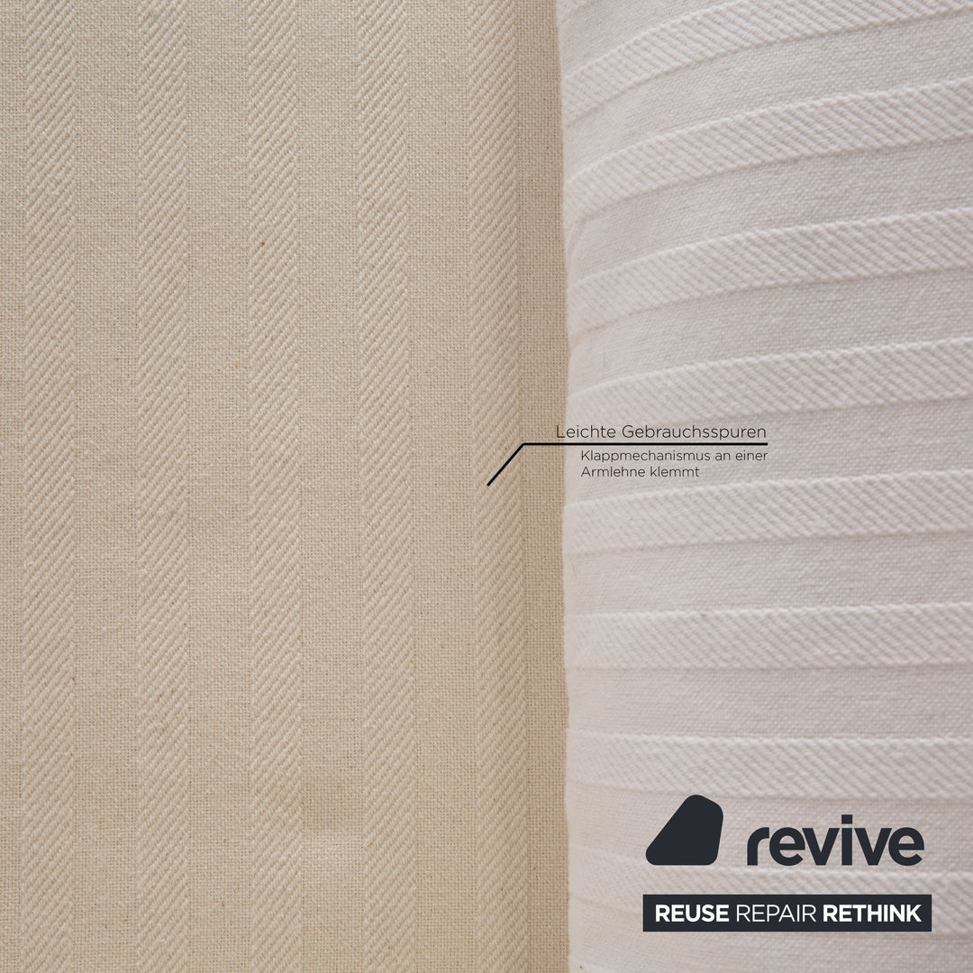 Brühl Collection Campus de Luxe Stoff Sofa Creme Zweisitzer Schlaffunktion
