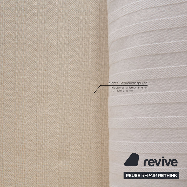 Brühl Collection Campus de Luxe Stoff Sofa Creme Zweisitzer Schlaffunktion