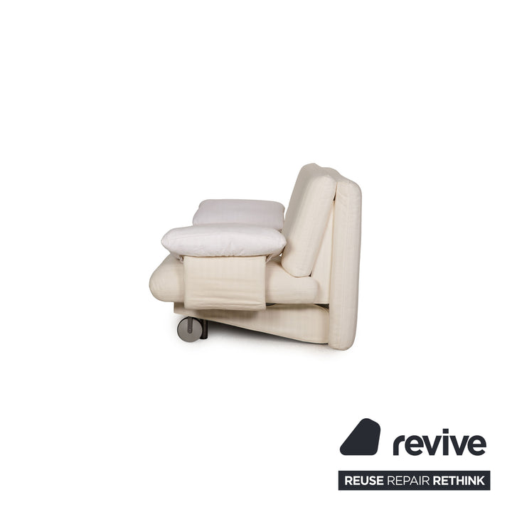 Brühl Collection Campus de Luxe Stoff Sofa Creme Zweisitzer Schlaffunktion