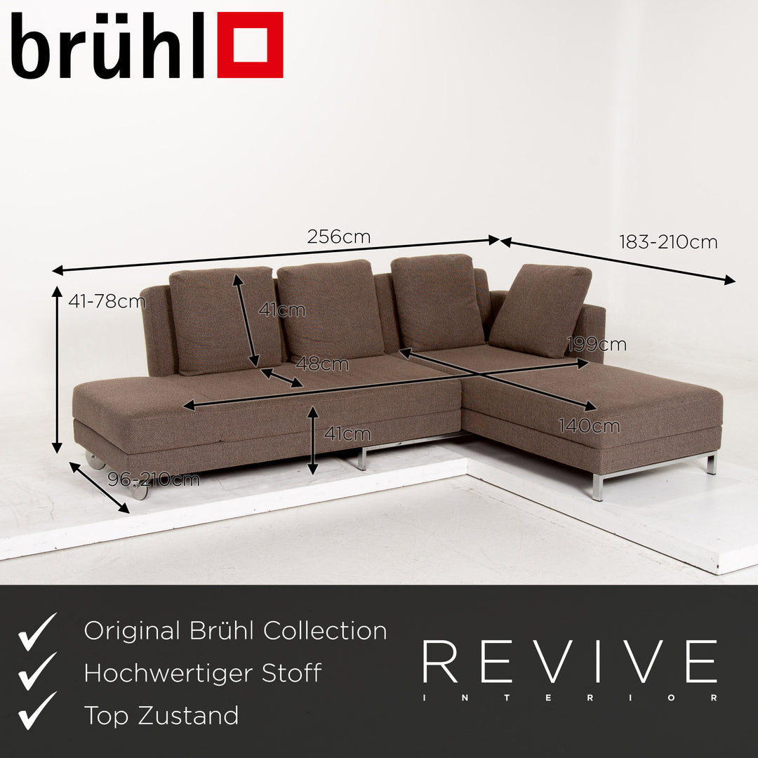 Brühl Collection Four Two Stoff Ecksofa Braun Funktion Schlafsofa Couch Schlaffunktion