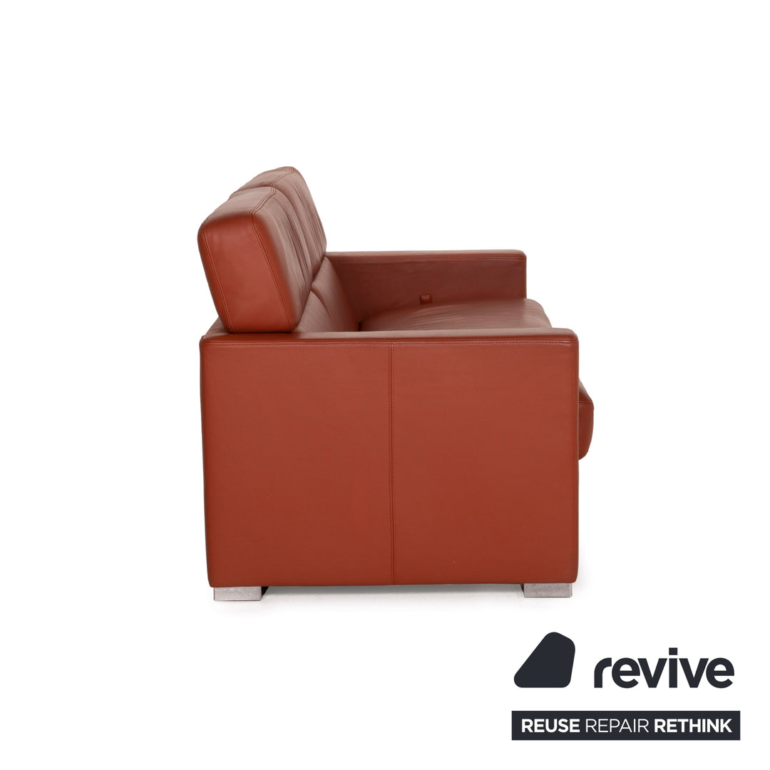 Brühl Collection Separe Leder Sofa Terrakotta Dreisitzer Funktion
