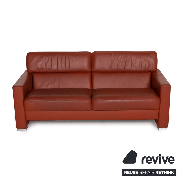 Brühl Collection Separe Leder Sofa Terrakotta Dreisitzer Funktion