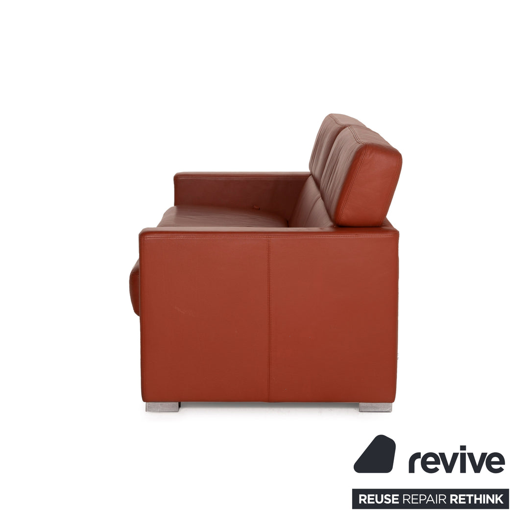 Brühl Collection Separe Leder Sofa Terrakotta Dreisitzer Funktion