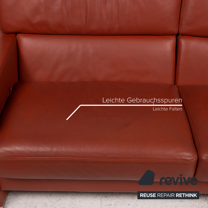 Brühl Collection Separe Leder Sofa Terrakotta Dreisitzer Funktion