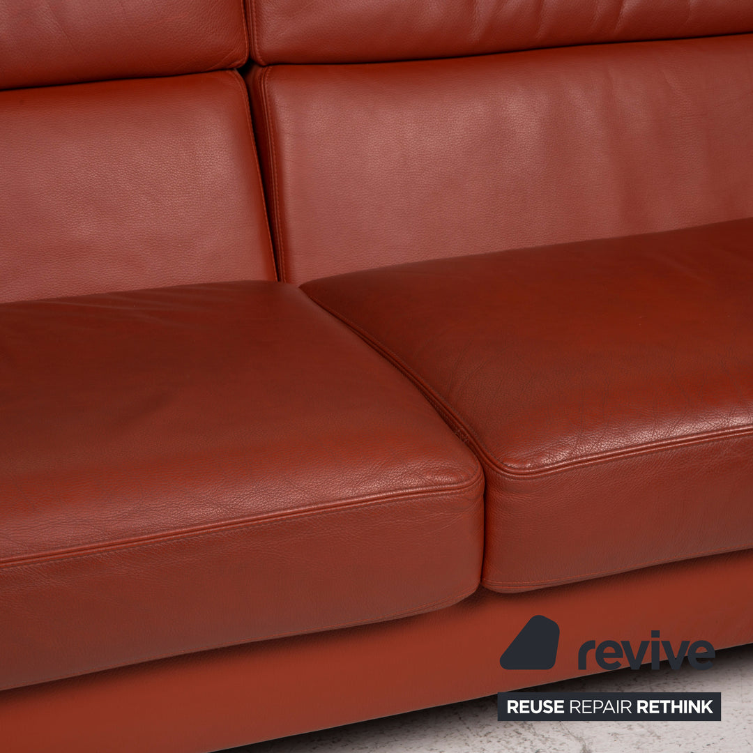 Brühl Collection Separe Leder Sofa Terrakotta Dreisitzer Funktion