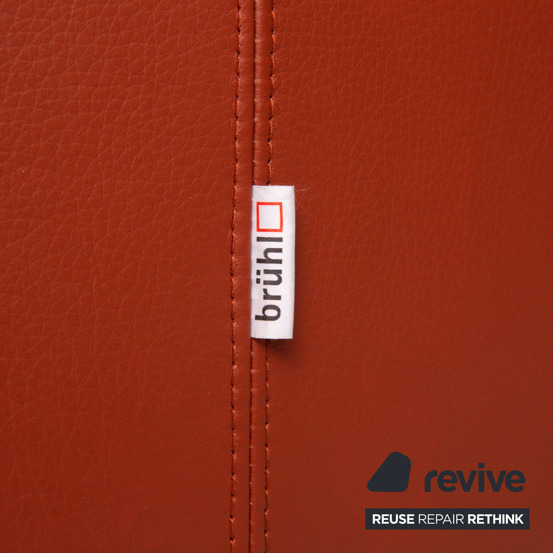 Brühl Collection Separe Leder Sofa Terrakotta Dreisitzer Funktion