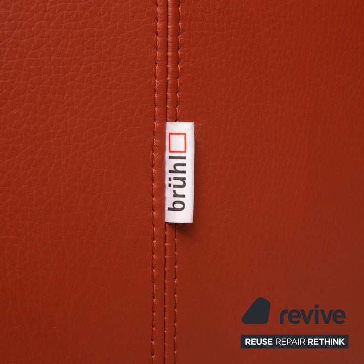 Brühl Collection Separe Leder Sofa Terrakotta Dreisitzer Funktion