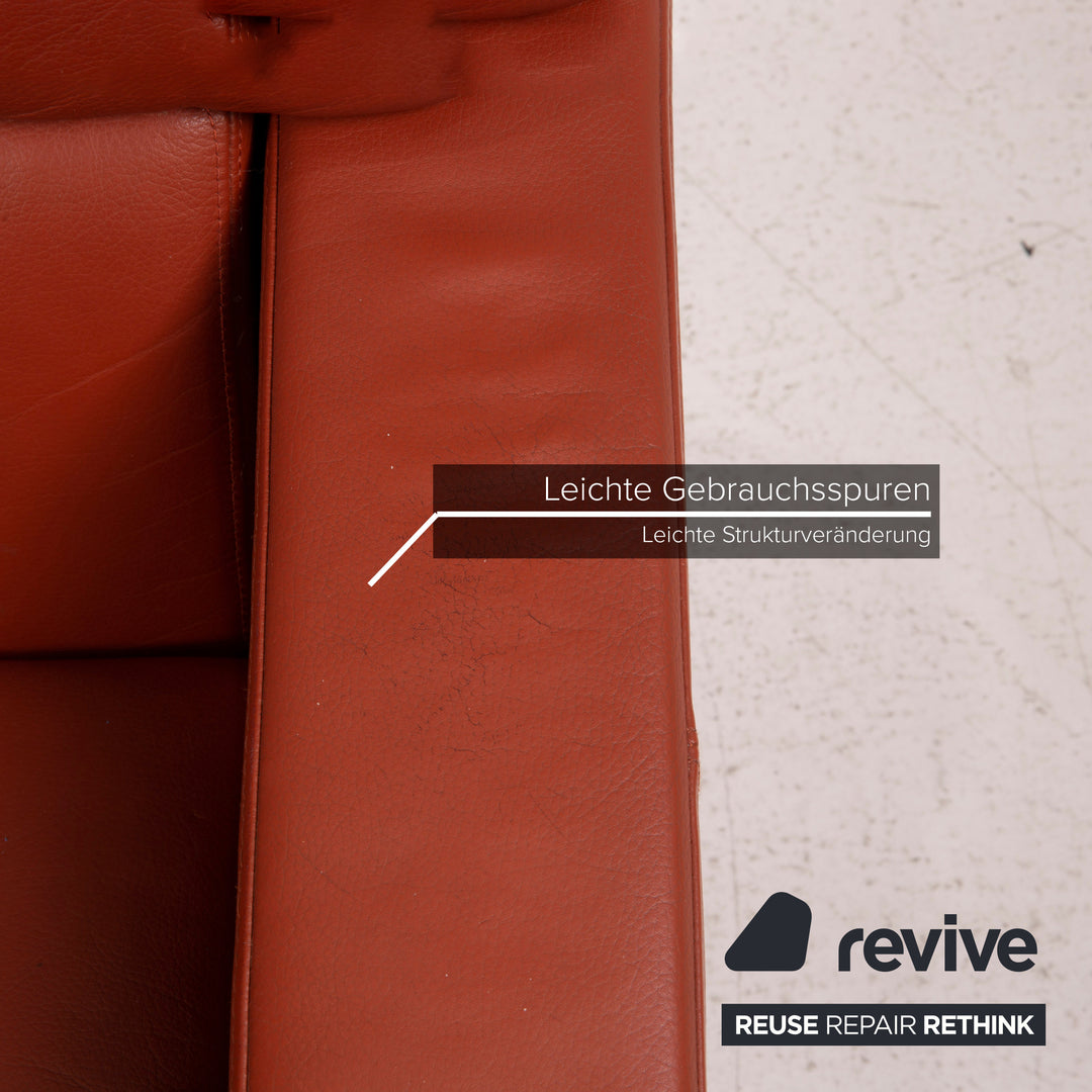 Brühl Collection Separe Leder Sofa Terrakotta Dreisitzer Funktion