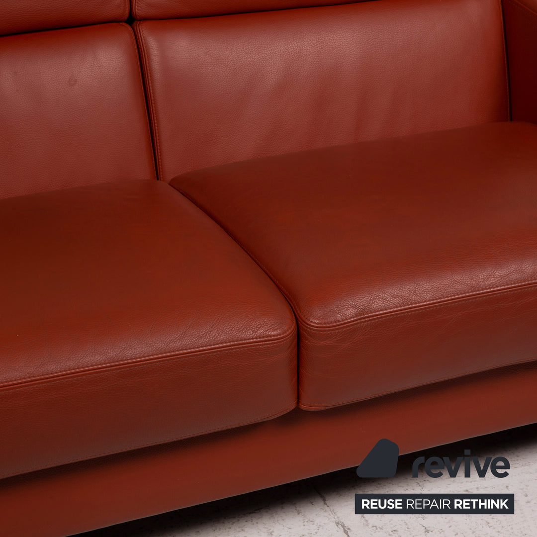 Brühl Collection Separe Leder Sofa Terrakotta Zweisitzer Funktion