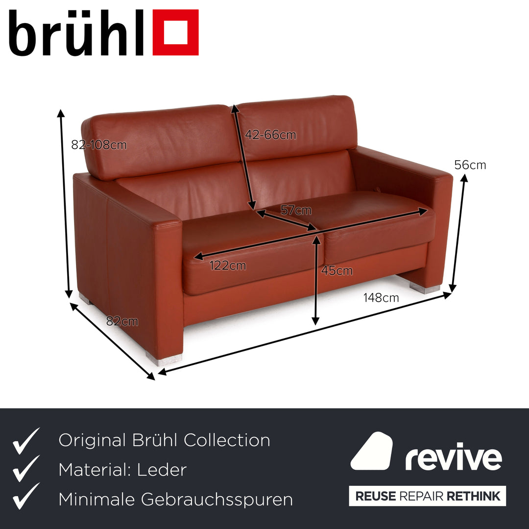 Brühl Collection Separe Leder Sofa Terrakotta Zweisitzer Funktion
