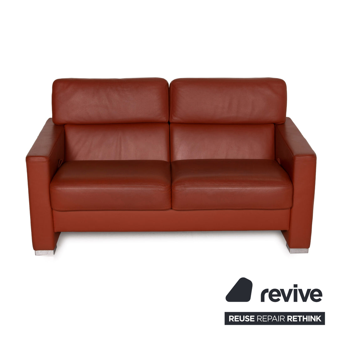 Brühl Collection Separe Leder Sofa Terrakotta Zweisitzer Funktion