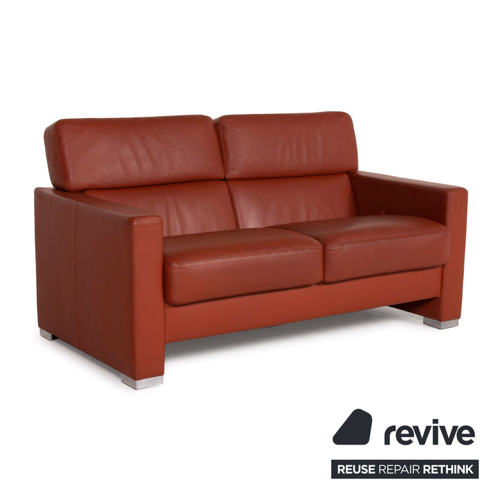 Brühl Collection Separe Leder Sofa Terrakotta Zweisitzer Funktion