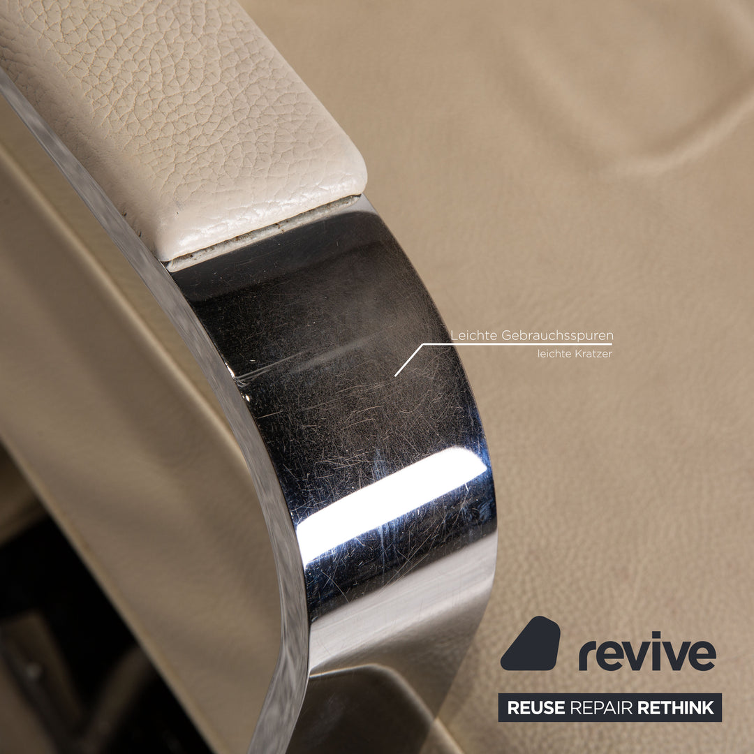 Brühl Dave Relax Leder Sessel Garnitur Creme Beige Funktion