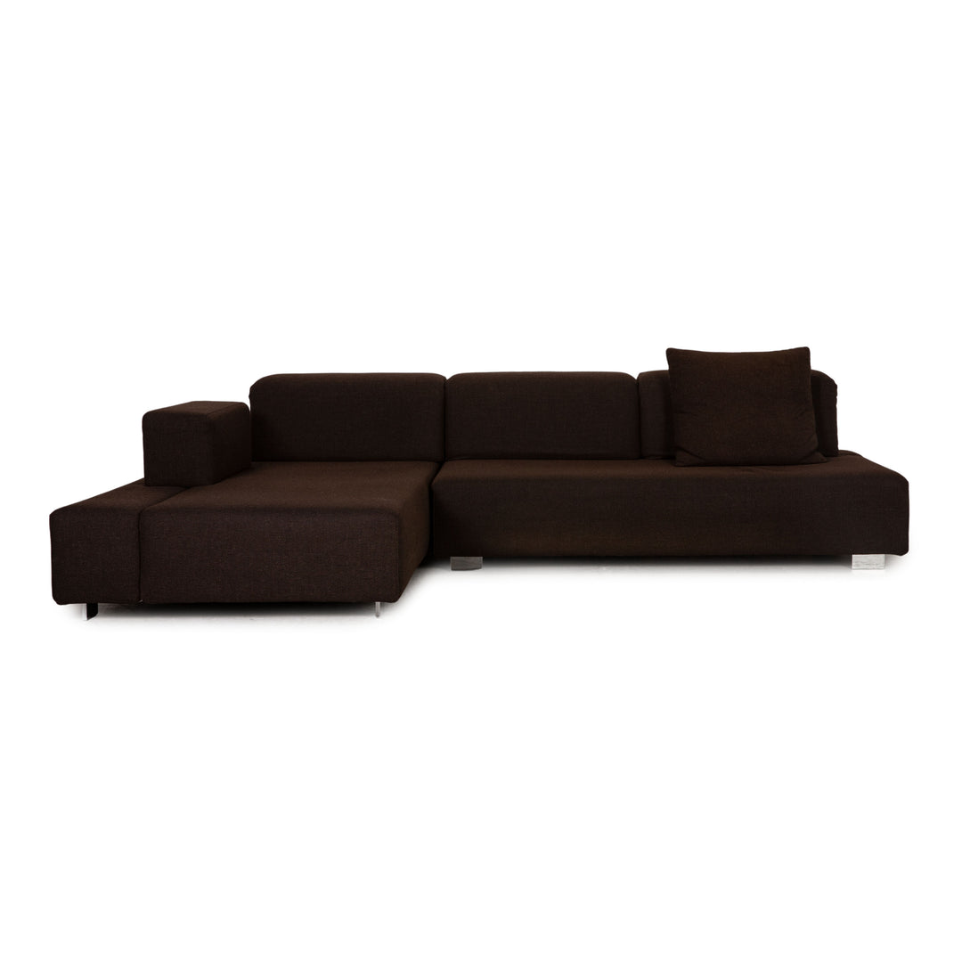 Brühl Fields Stoff Ecksofa Braun Dunkelbraun Sofa Couch Funktion Recamiere links