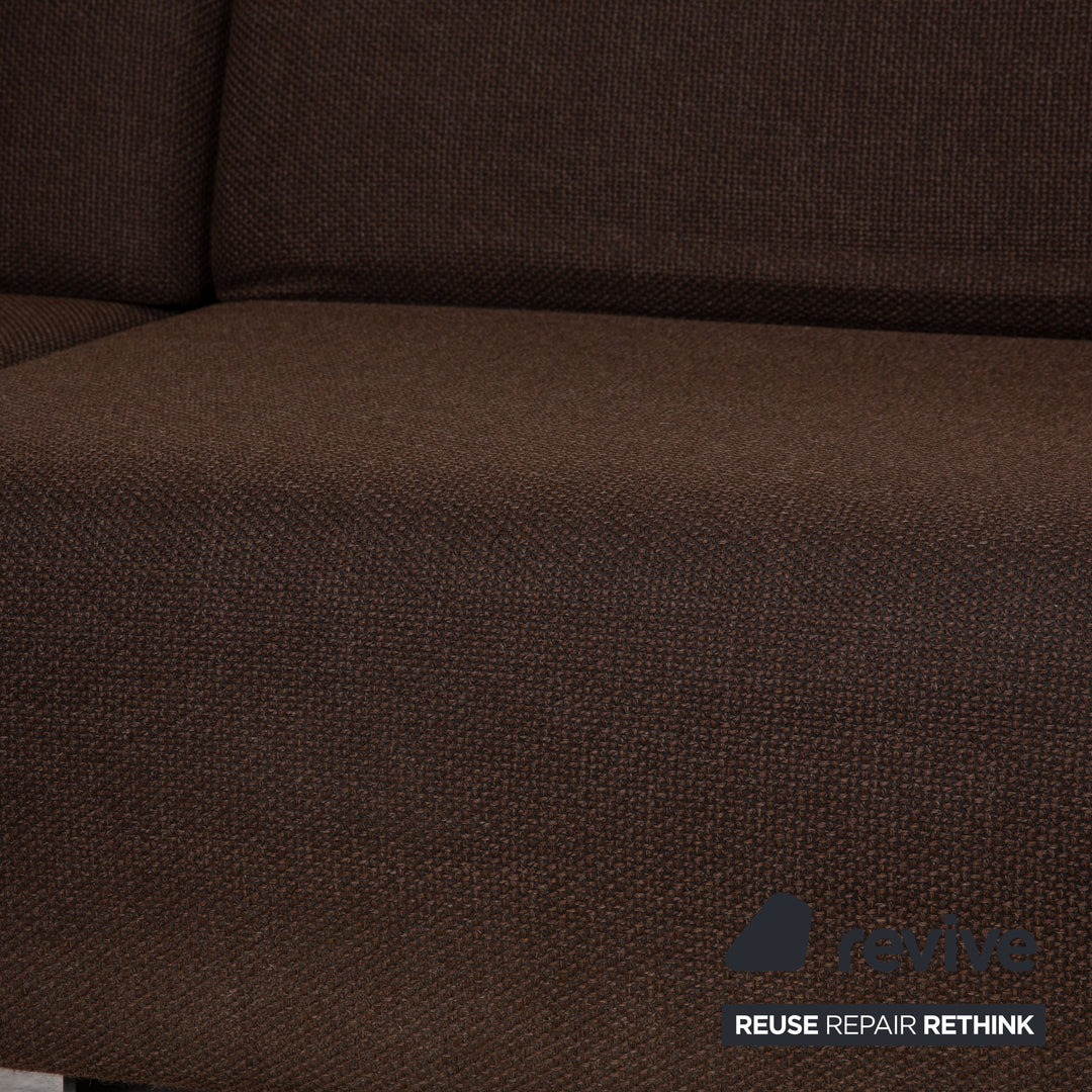 Brühl Fields Stoff Ecksofa Braun Dunkelbraun Sofa Couch Funktion Recamiere links