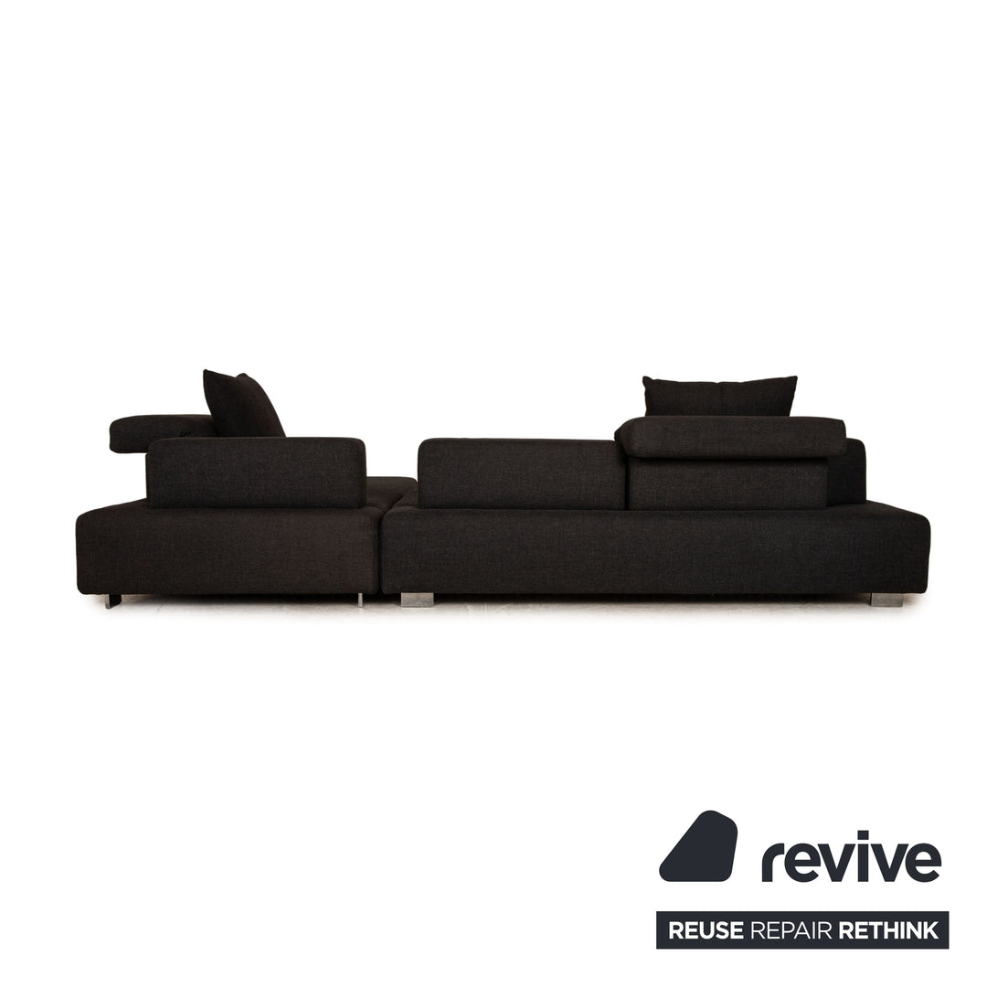 Brühl Fields Stoff Ecksofa Grau Dunkelgrau Sofa Couch manuelle Funktion Recamiere rechts