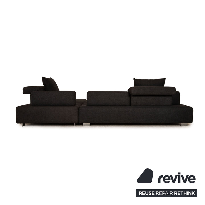 Brühl Fields Stoff Ecksofa Grau Dunkelgrau Sofa Couch manuelle Funktion Recamiere rechts