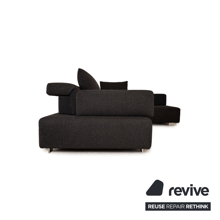 Brühl Fields Stoff Ecksofa Grau Dunkelgrau Sofa Couch manuelle Funktion Recamiere rechts