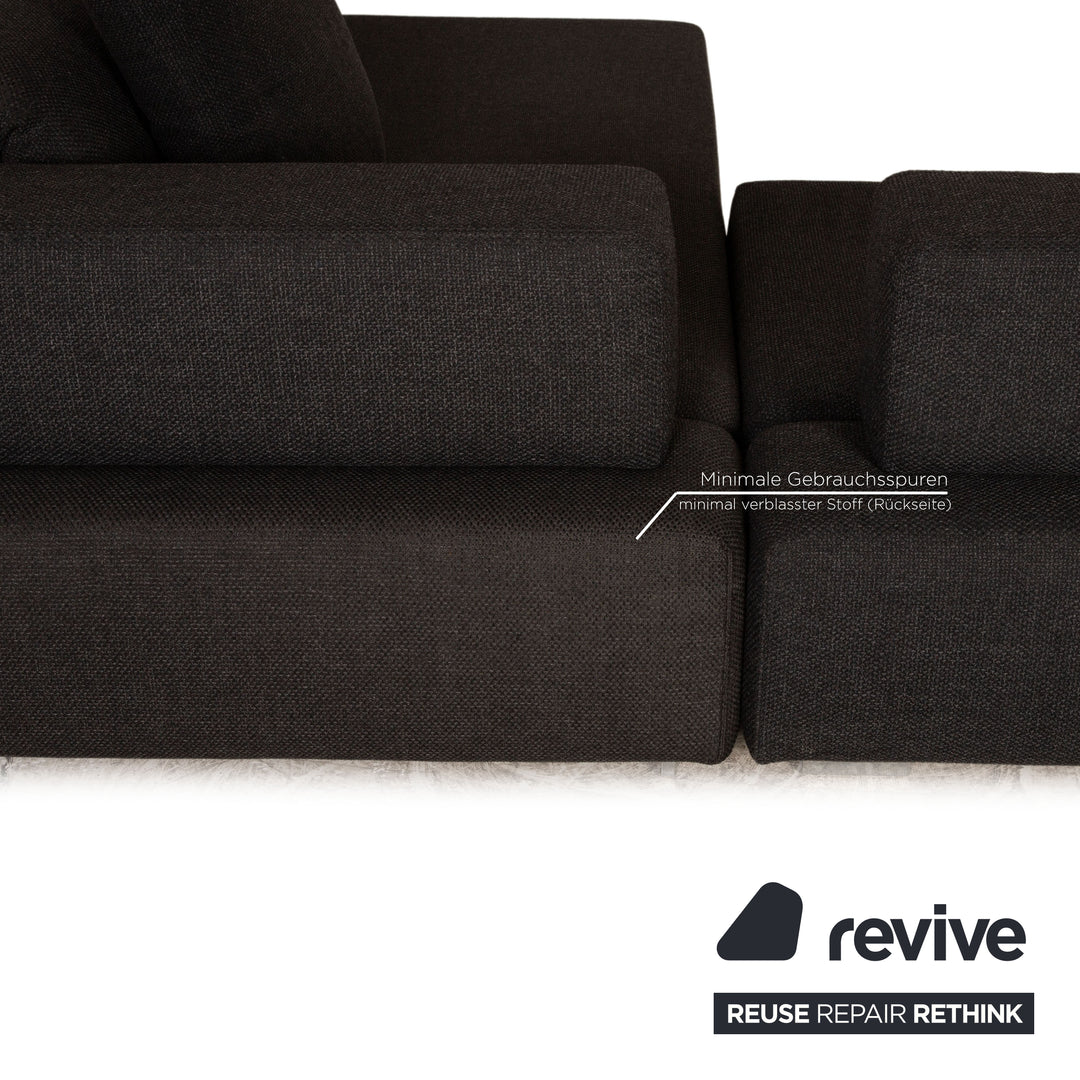 Brühl Fields Stoff Ecksofa Grau Dunkelgrau Sofa Couch manuelle Funktion Recamiere rechts