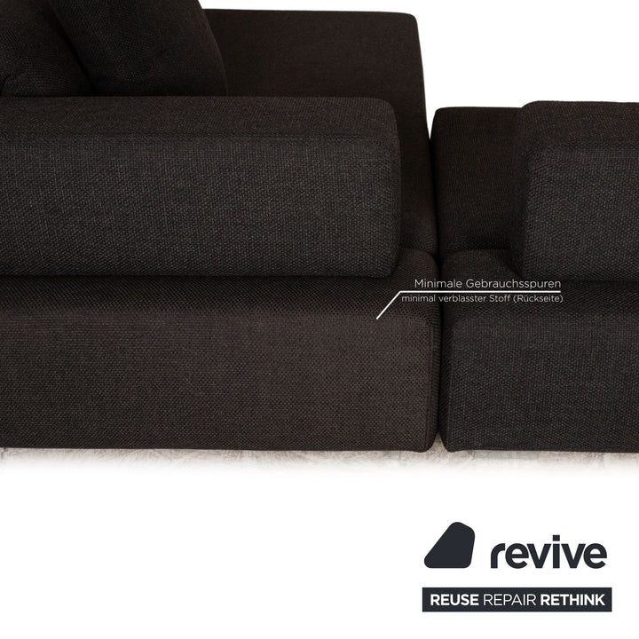 Brühl Fields Stoff Ecksofa Grau Dunkelgrau Sofa Couch manuelle Funktion Recamiere rechts