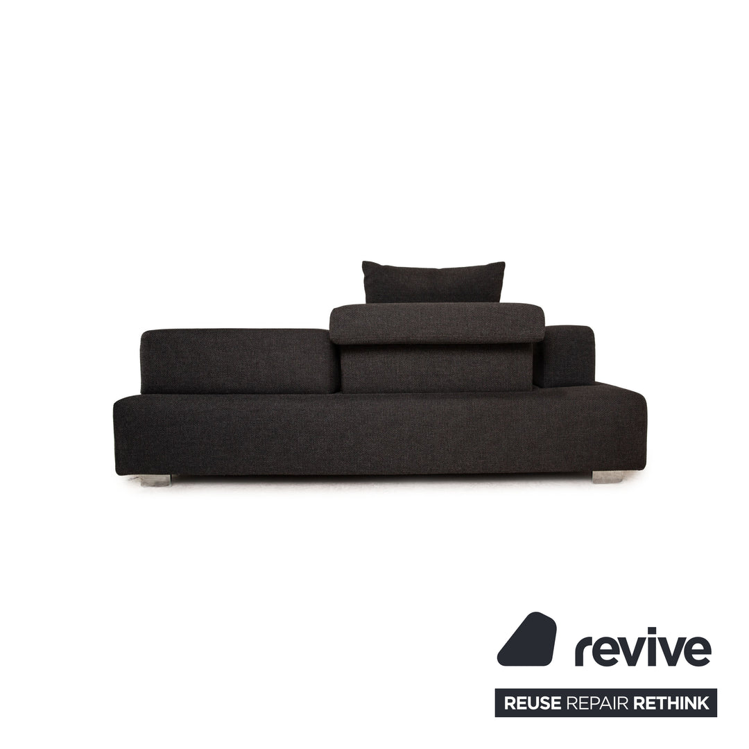 Brühl Fields Stoff Ecksofa Grau Dunkelgrau Sofa Couch manuelle Funktion Recamiere rechts