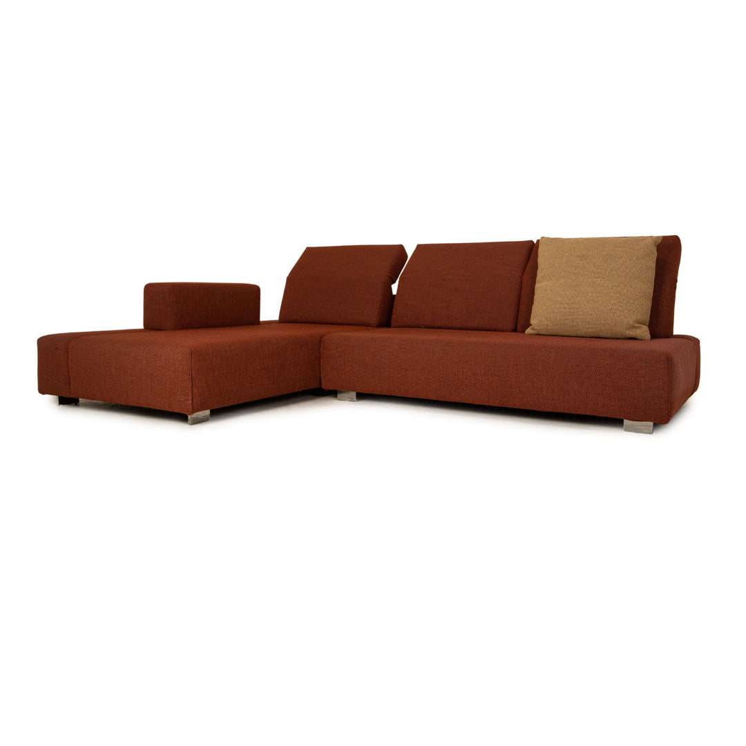 Brühl Fields Stoff Ecksofa Rostbraun Rot Sofa Couch Modular Recamiere links