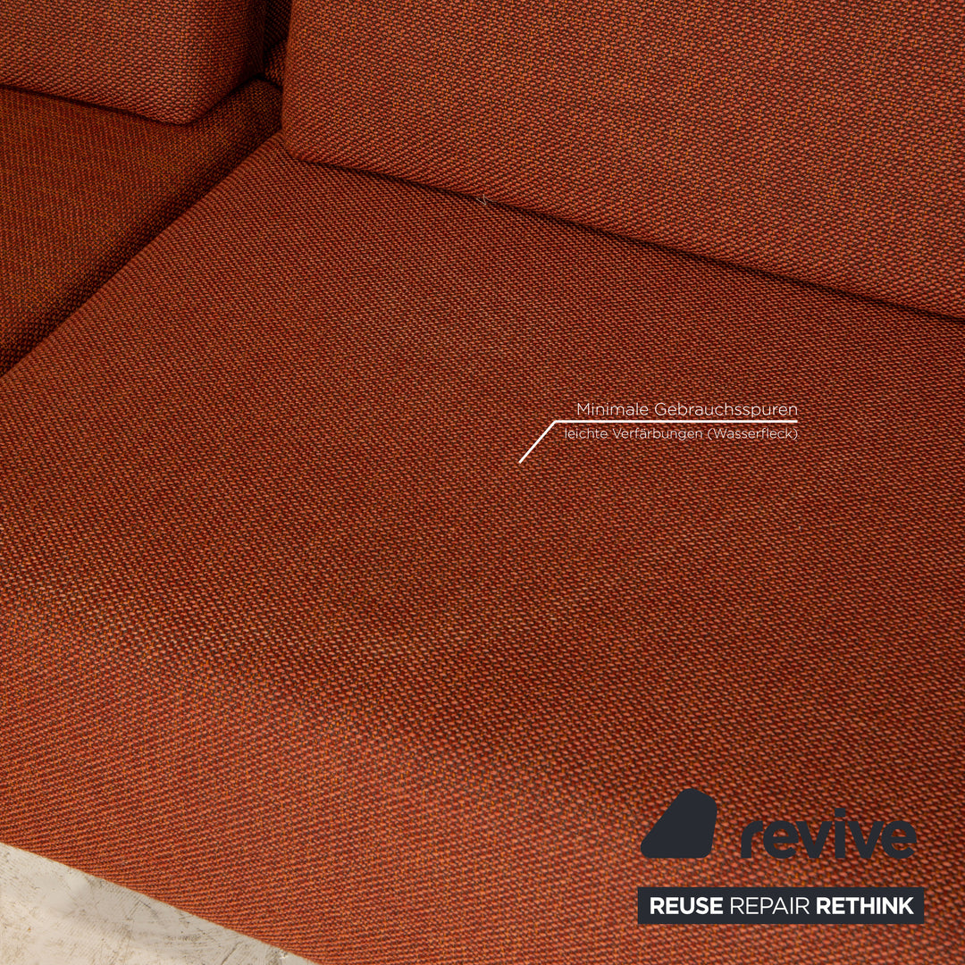 Brühl Fields Stoff Ecksofa Rostbraun Rot Sofa Couch Modular Recamiere links