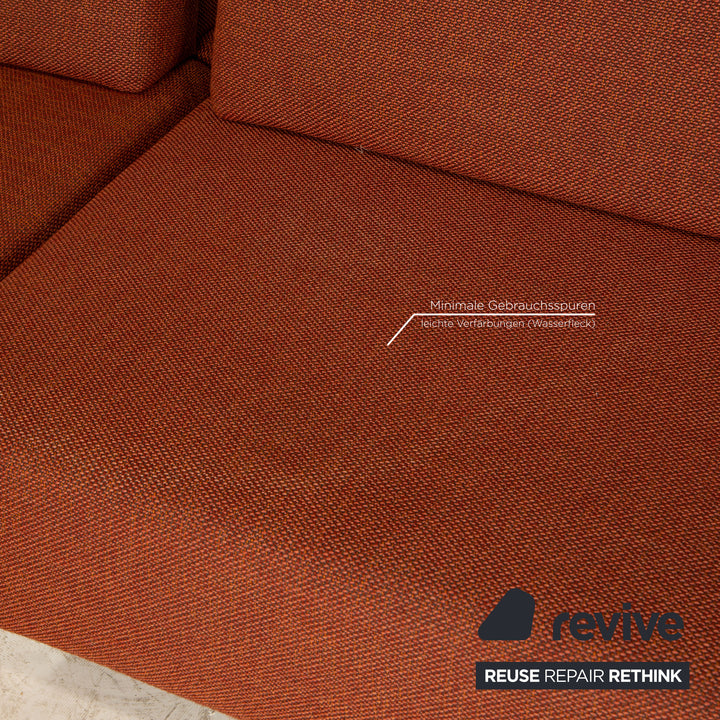 Brühl Fields Stoff Ecksofa Rostbraun Rot Sofa Couch Modular Recamiere links