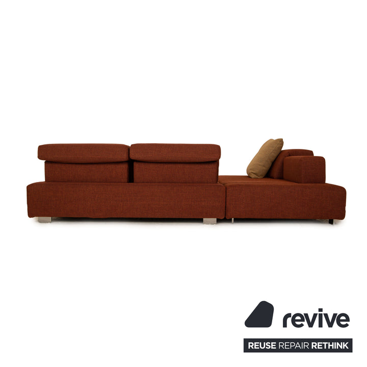 Brühl Fields Stoff Ecksofa Rostbraun Rot Sofa Couch Modular Recamiere links