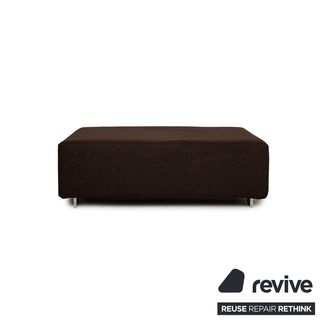 Brühl Fields Stoff Sofa Garnitur Braun Dunkelbraun Ecksofa Hocker Couch Funktion Recamiere links